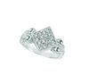 Diamond square shape ring