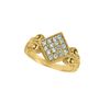Diamond square shape ring