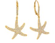 Diamond starfish earrings