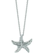 Diamond Starfish Pendant Necklace