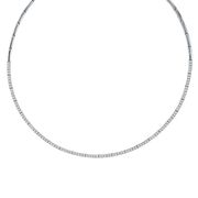 Diamond Tennis Necklace, 14K White Gold
