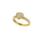 Diamond triangular shape ring