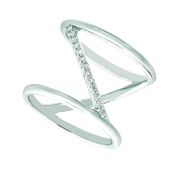 Diamond zig zag ring