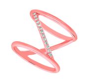 Diamond zig zag ring