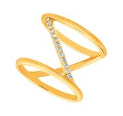 Diamond zig zag ring