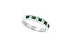 Emerald and Diamond Princess Cut Band Ring