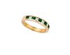 Emerald and Diamond Princess Cut Band Ring