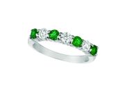 Emerald & diamond 7 stones ring