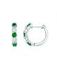 Emerald & diamond hoop earrings