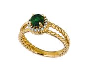 Emerald & diamond ring