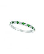 Emerald & Diamond  Stackable Ring
