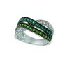 Green , blue & white diamond ring