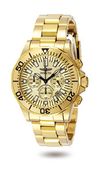Invicta 23K Gold Plated Sapphire Diver Chronograph Champagne Dial
