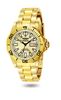 Invicta Gold Tone Sapphire Automatic Champagne Dial Skeleton Dive