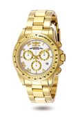 Invicta Speedway Gold Tone White Dial Chronograph Dive