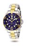 Invicta Two Tone 23K Gold Plated Sapphire Diver Chronograph Blue Dial