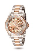 Invicta Two Tone 23K Rose Gold Plated Sapphire AutoRose Gold Dial
