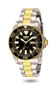 Invicta Two Tone Sapphire Automatic Black Dial Skeleton Dive