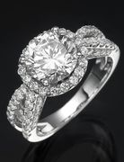 Ladies Cubic Zirconia Silver  Engagement Ring ENG314