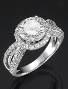 Ladies Cubic Zirconia Silver Engagement Ring ENG315