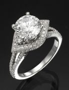 Ladies Cubic Zirconia Silver Engagement Ring ENG401