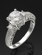 Ladies Cubic Zirconia Silver Engagement Ring ENG403