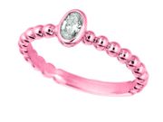 Oval diamond bezel set ring