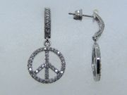 Peace sign diamond earrings