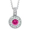 Pink Sapphire Bezel Diamond Pendant Necklace