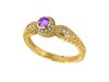 Pink Sapphire Bezel Ring with Diamond