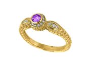 Pink Sapphire Bezel Ring with Diamond