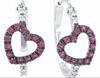Pink Sapphire & Diamond Earrings White Gold