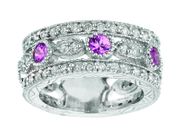Pink sapphire & diamond eternity ring