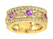 Pink sapphire & diamond eternity ring