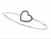 Pink Sapphire & Diamond Heart Bangle