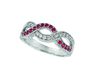Pink sapphire & diamond twisted ring