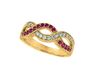 Pink sapphire & diamond twisted ring
