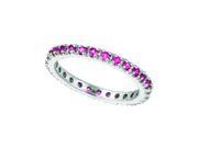 Pink Sapphire Eternity Guard Ring, 14K White Gold