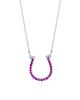 Pink Sapphire Horseshoe Pendant Necklace