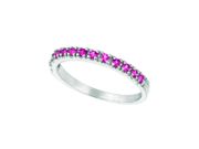 Pink Sapphire Stackable Ring, 14K White Gold