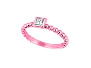Princess cut diamond bezel set ring