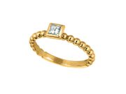 Princess cut diamond bezel set ring