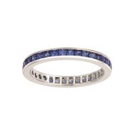 Princess cut eternity sapphire ring