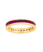 Princess cut ruby eternity band