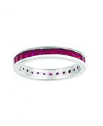 Princess cut ruby eternity band
