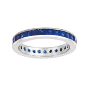 Princess cut sapphire eternity band