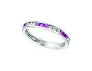 Round dia. & princess cut pink sapphire band
