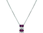 Ruby & diamond 2 rows necklace