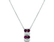Ruby & diamond 2 rows necklace