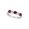 Ruby & diamond 5 stones ring